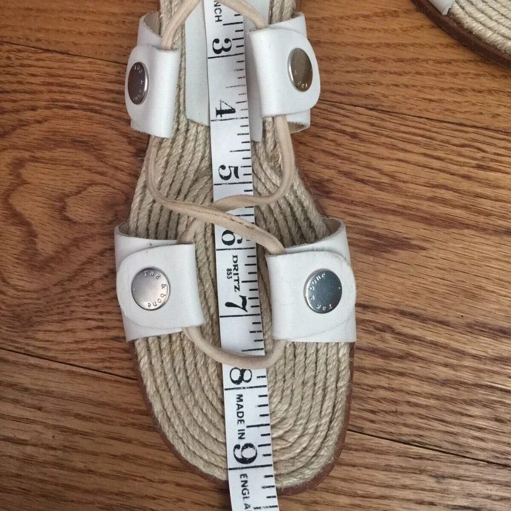 RAG & BONE LEATHER LACE UP GLADIATOR SANDALS WOMENS 36 6 EVELYN IVORY ESPADRILLE